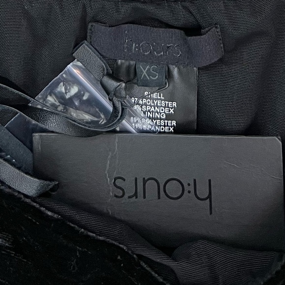 NWT H:ours Revolve Minna Asymmetrical Velvet Mini Skirt in Black - Picture 6 of 8